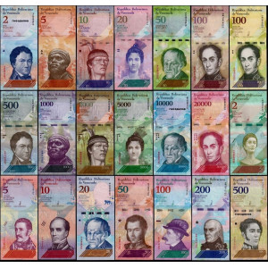 Набор банкнот Венесуэлы 21 шт. (Венесуэла). Арт БИн-0100