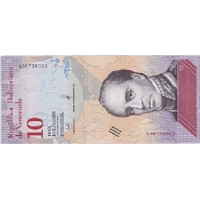 Банкнота 10 боливаров (Венесуэла, 2018 года). Арт БИВ-10