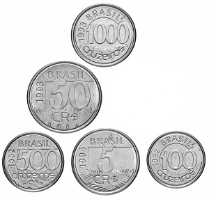 Набор монет Бразилии "Животные" (1992-1994 года)